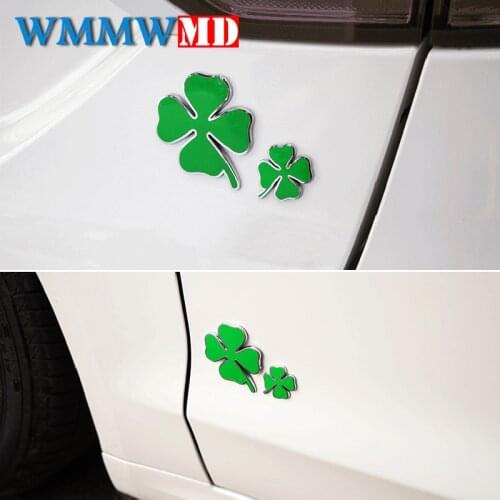 3D Metal Four Leaf Clover Quatrefoil Green Emblem Badge Sticker for ALFA ROMEO Giulietta Giulia Mito 147 156 159 166 Spider GT