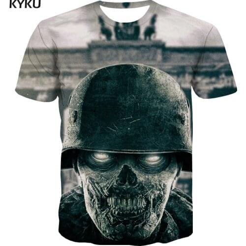 3d Tshirt Skull T-shirt Men War Funny T shirts Metal Tshirts Casual Military Shirt Print Mens Clothing summer Cool Streetwear