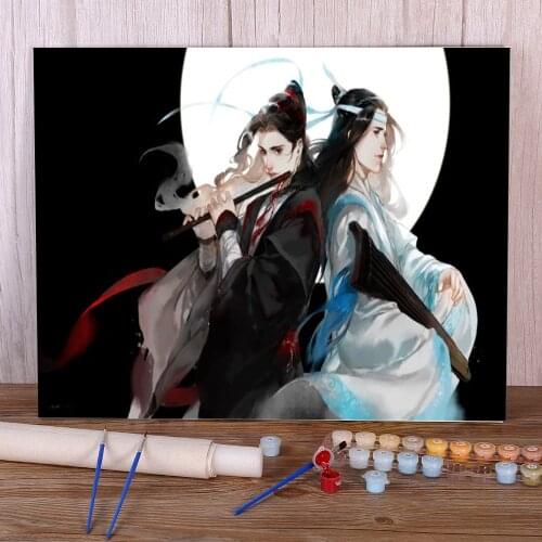 Mo Dao Zu Shi Coloring By Numbers Painting Set Acrylic Paints 50*70 Canvas Pictures Decorative Paintings Adults Drawing