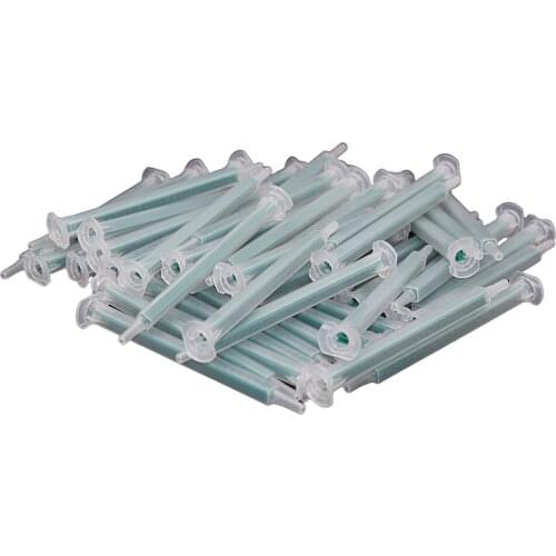 50pcs Static Mixing Nozzles AB Glue Resin Adhesive Mixing Mouth Tube 115mm Plastic Mixer Tools Set for AB Glue Gun Caulking Guns