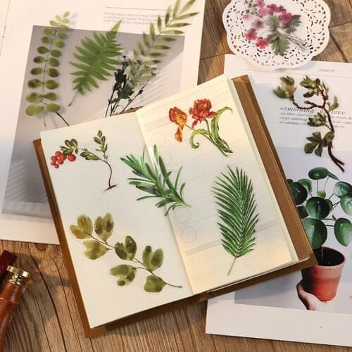 40 Pcs Laptop Stickers Scrapbook Stickers Diy Decoration Herbal Plants Stickers For Kids Envelopes Scrapbook Notebook Diary
