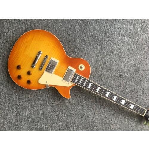 Wholesale custom shop, high quality electric guitar, standard electric guitar. Flame maple top with fret binding free shipping
