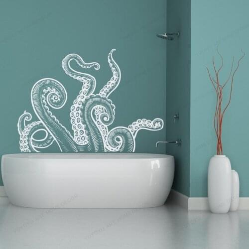 Octopus Wall Decal Bathroom Wall sticker vinyl Octopus Tentacle Sea Animal wall decor removable art mural HJ1218