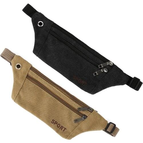 Running Waist Bag Outdoor Sports Jogging Fanny Phone Holder Belt Pack Canvas Men Women Phone Key Zipper Fitness Cycling Pouch