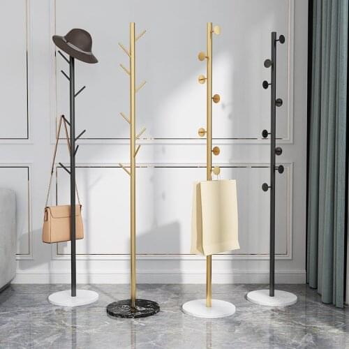 GY Nordic Mild Luxury Marble Iron Coat Rack Simple Modern Hanger Floor Bedroom Hanger Storage Clothes Hanger