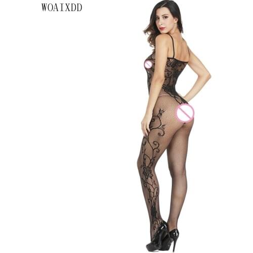 Sexy Lingerie Womens Crotchless Bodystockings Sexy Bodysuit Body Stockings with Straps See Through Underwear