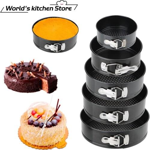 Removable Bottom Non-Stick Metal Bake Mould Round Cake Pan Bakeware Carbon Steel Cakes Molds Kitchen Accessories