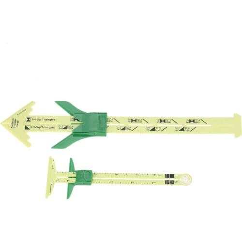 Sliding Gauge 5 in 1 Quilt Sewing Measure Accurate Ruler Multi-function T/Hem/Circle Compass/Buttonhole Spacer Triangle Hicello