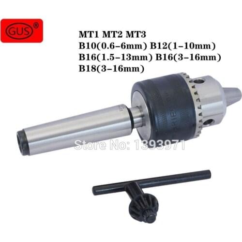 1 set of Morse taper MT1 MT2 MT3 B10 B12 B16 B18 drill chuck 0.6-6mm 1-10mm 1.5-13mm 3-16mm taper shank CNC machine tool