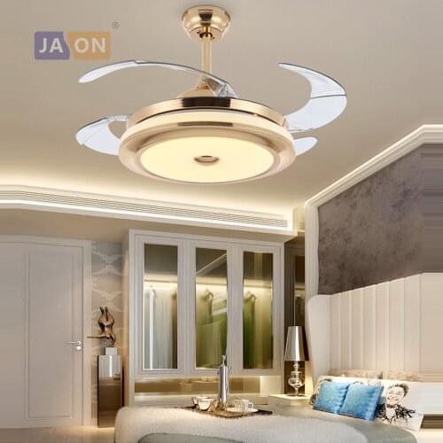 LED Modern Steel Alloy Acryl ABS Gold Chrome Ceiling Fan.LED Lamp.LED Light.Ceiling Lights.LED Ceiling Light.For Foyer Bedroom