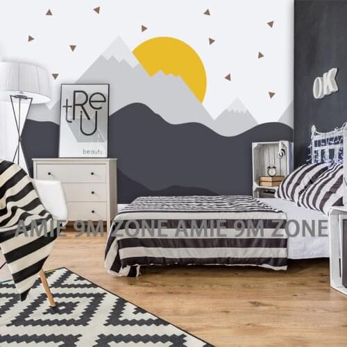 Tuya art wallpapers black and white pattern 3D picture child wallpaper children wall decor wallpapers nursery room mural