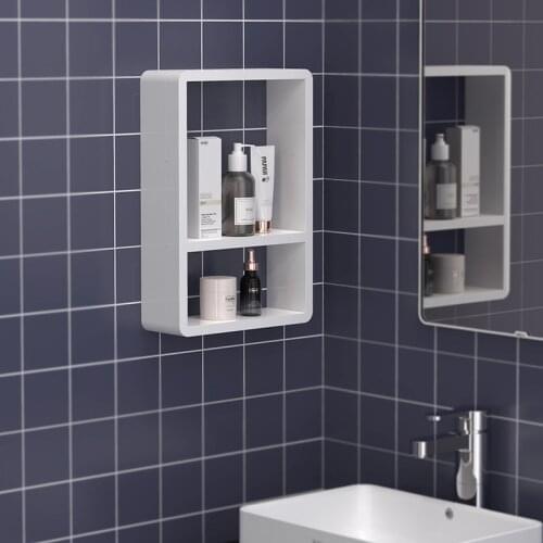 Bathroom Shelf Shampoo Cosmetic Storage Rack Punch-free Wall Mounted Kitchen Plastic Organizer Holder Home Bathroom Accessories