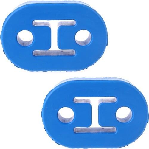 2x Heavy Duty Exhaust Hanger Bushing Support 2 Holes Bracket Rubber Mount