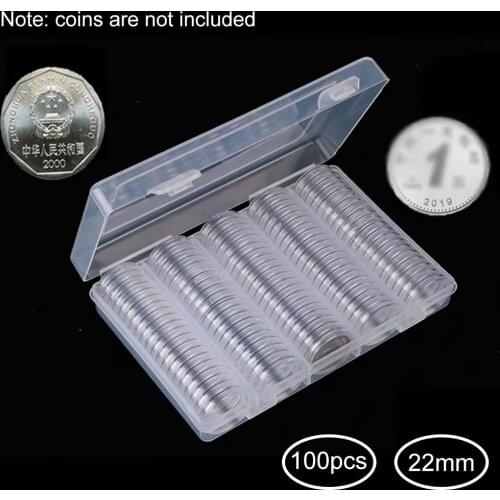 PCS 22mm Plastic Coin Holder Capsules Container With Storage Box And Foam Gasket For Coin Collection Display Case Organizer Way