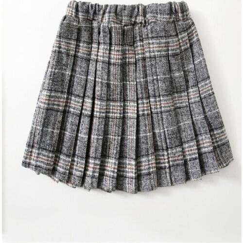 Girls Skirts Autumn Vintage Pleated Plaid Skirts School Teens Girl Spring Kids Skirt Children Clothing 2021 new 30
