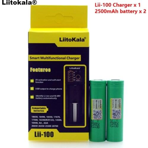 Liitokala Lii-100 Battery Charger 1.2V 3.7V 3.2V AA 18650 18350 26650 14500 NiMH Lithium Battery INR-18650 25R