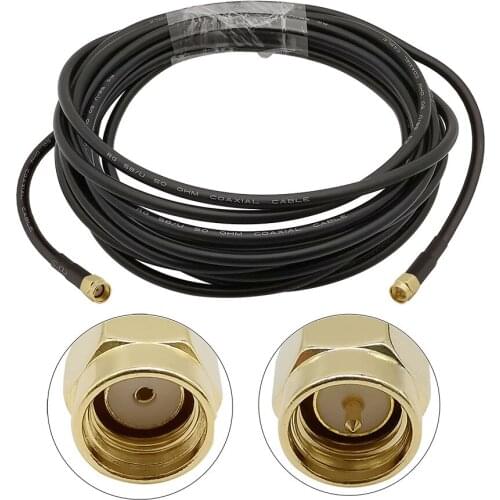 1Pcs SMA Male to RP SMA Male Plug RG58 Low-loss RF Connector Adapter WIFI Antenna Extension Cable 1M 2M