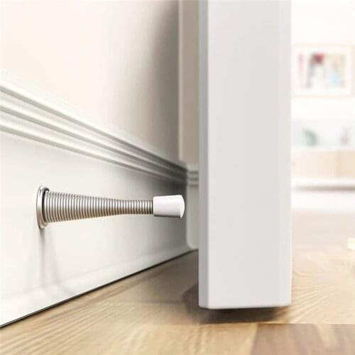 1Pc Rubber Cap Metal Door Stops Spring Door Stopper Wall Decorative Door Stopper Protect Doors & Wall Metal Door Stops