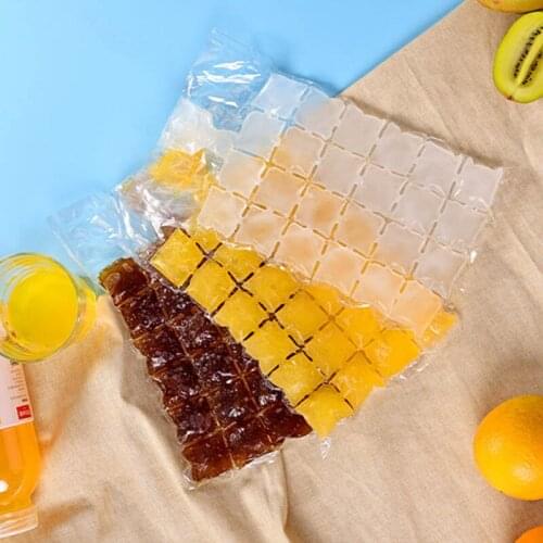 10Pcs Ice Cube Bags Ice-making Bag Self-Seal Disposable Faster Freezing Maker Transparent Ice Cube Trays Mold