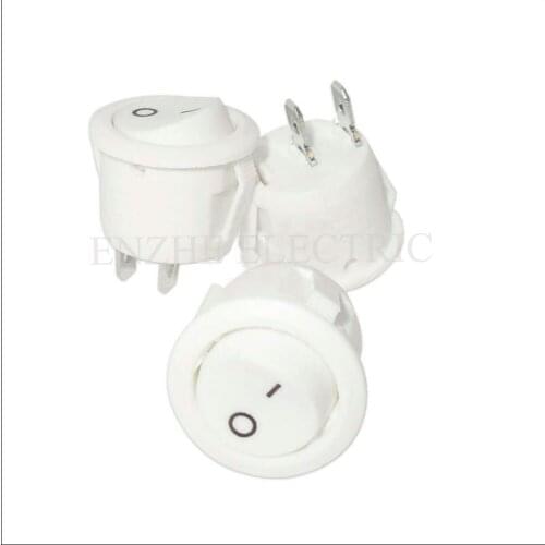 100PCS button Car switch ON-OFF 2Pin rocker switch KCD1-5-101 White two-legged rocker power switch second gear 20mm hole