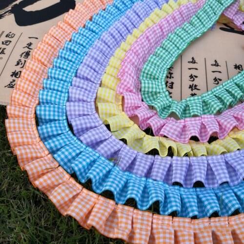 2 meters Lattice Wrinkle Lace Trim Ribbon Diy Hair Bow Clothing Curtains Sewing Decoration Materials