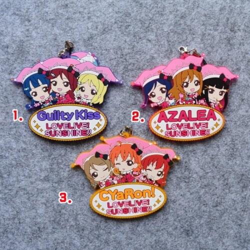 3pcs/lot Love Live Kotori Anime keychain Nico Rin Umi Maki Chika Dia Riko Yoshi kc Kunikida Kanan Rubber strap/phone charm