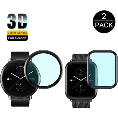 2pcs 3D Curved Screen Protector Film For Zepp E A1935 Circle A1957 Square Full Coverage PMMA+PET Anti-Scratch Watch Film Cover