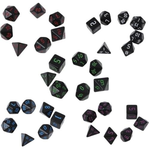 7 Pcs Resin Polyhedral Dices Numbers for DND RPG MTG Dials Desktop Table Board Game Dice