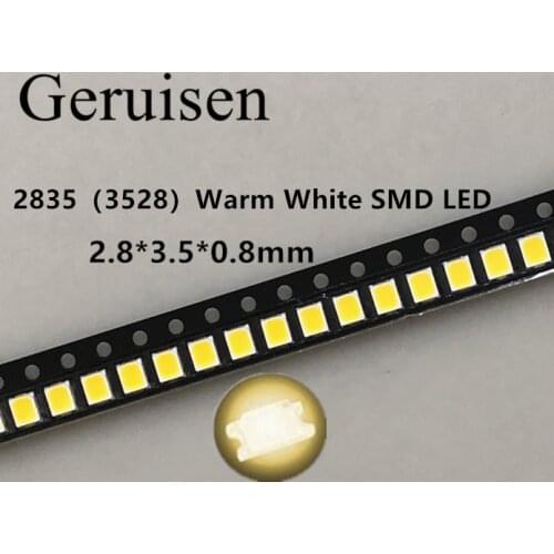 8000PCS/lot Warm white 2835 Ultra Bright SMD LED 0.2W 21-23LM light emitting diode chip leds