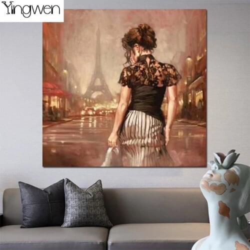 5D DIY Full Diamond Painting Beauty Dance 3D Beads Embroidery Cross Stitch Kits Romantic Eiffel Picture Mosaic Home Decor Gift