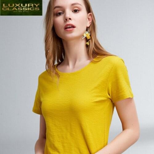 Cotton Basic T 100% Shirt Women Summer New Oversized Solid Tees 27 Color Casual Loose Tshirt Korean O Neck Female Tops Pph55