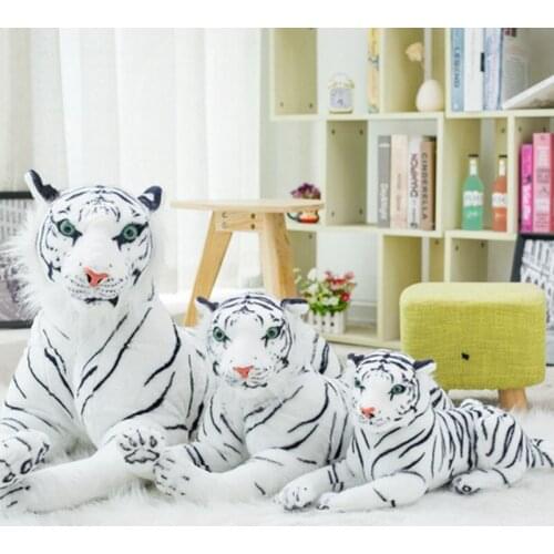 Nooer Free Shipping Emulational Stuffed White Snow Tiger Animals Pillows Plush Toy Colls Children Kid Gift Birthday Gift