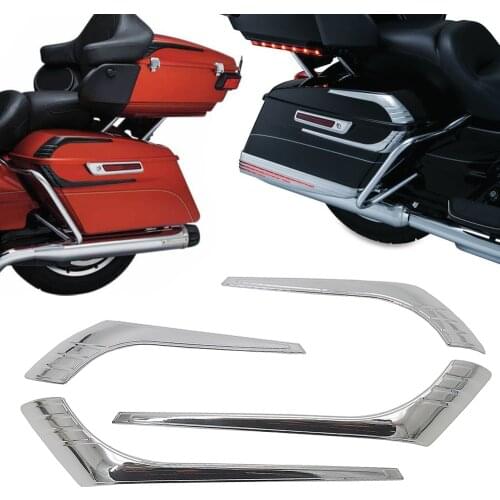 FOR HARLEY Road Kings Electra Street Glides 2014-2020 2019 Motorcycle Tri-Line Saddlebag Hinge Cover Tour-Pak Accents Trim Lid
