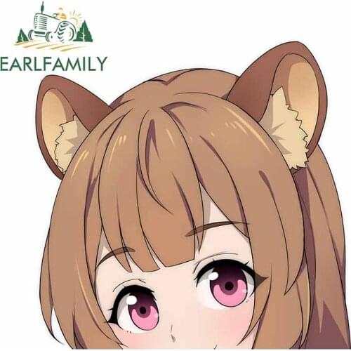 EARLFAMILY 13cm x 12.4cm for Raphtalia The Rising of The Shield Hero Funny Car Stickers Motorcycle Decoration Decals