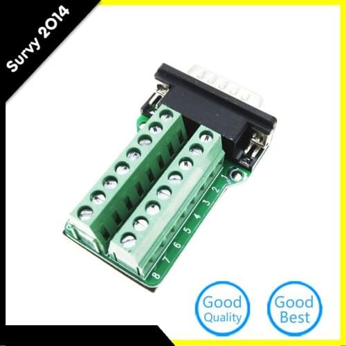 D-SUB DB15 VGA Male 3Row 15Pin Plug to Terminal PCB Board Connectors