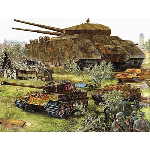 GATYZTORY Tanks Paint By Number Landscape Drawing On Canvas HandPainted Art Gift DIY Pictures By Number Kits Home Decoration