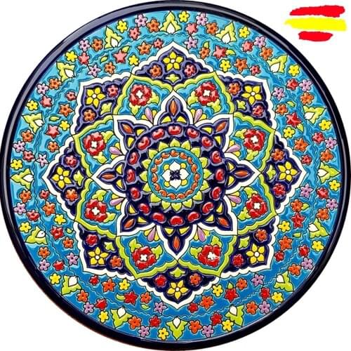 Ceramic plate 29 cm/11.4 inch diameter - Spanish ceramic - enameled up handmade - Made in Spain - MIJASCERAMIC