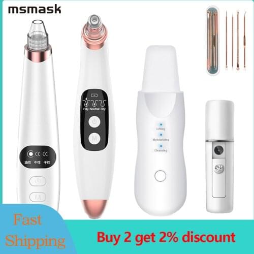 Blackhead Remover Acne Electric Facial Pore Cleaner Exfoliator Face Vacuum Deep Cleansing Suction Machin Nano Sprayer Steamer