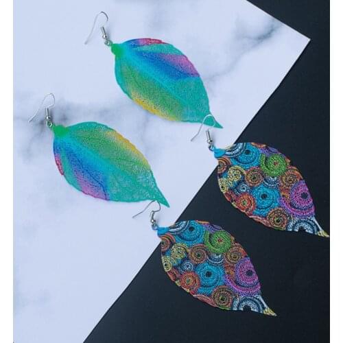 Colorful Vintage Boho Ethnic Dangle Drop Earrings for Women Female Fashion 2021 Leaf Earrings Jewelry Accessories Gift Party