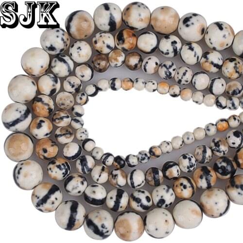 Natural Black and white Mix Clay Rainbow Ceramic Stone Round Beads 4 6 8 10mm For Handmade Necklace Bracelet Jewelry Making