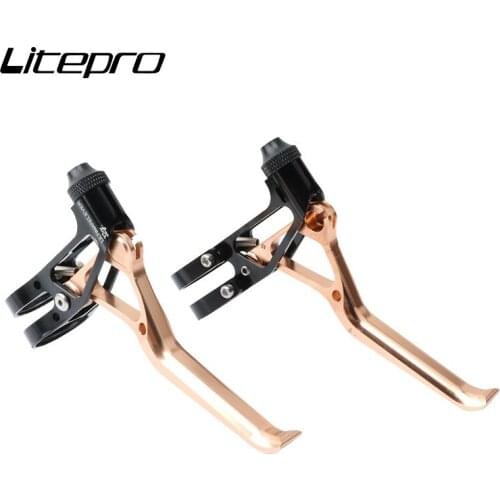 Litepro Road Bicycle Brake Lever Folding Bike V Aluminum Alloy Electroplating Color 64g