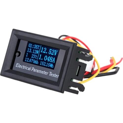 7 in1 OLED Multifunction Tester Voltmeter Ammeter Voltage Current Capacity Power Time Temperature Meter 33V 100V 3A 10A