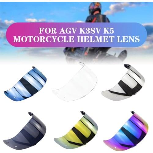 Motorcycle Full Face Helmet Lens Visor Helmets Glasses with Pin Lock For AGV K3SV K5