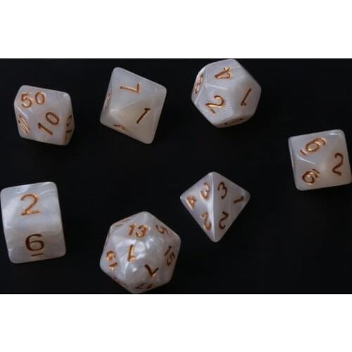 7x Black Sided Dice D4 D6 D8 D10 D12 D20 RPG Poly Game Set