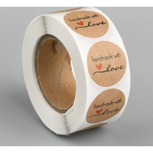 Natural Kraft Paper Thank You Stickers Adhesive Seal Labels for Gift Packaging Stickers Presents Festival Decorations Tags 3Roll