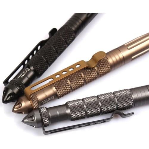 New Cool Black Ink Metal Ballpoint Pen Aviation Aluminum Alloy Anti-slip Self Defense Tactical Pen Multi-functional Tools Pen