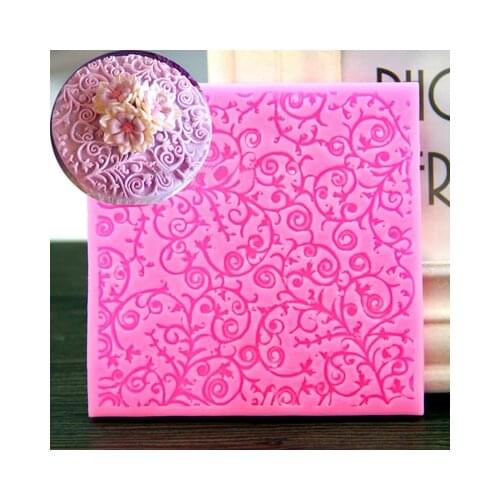 New Arrival DIY Square Lace Silicone Cake Chocolate Mold Cake Cookie Baking Tools Fondant Mould Happy Birthday Decoration FM643