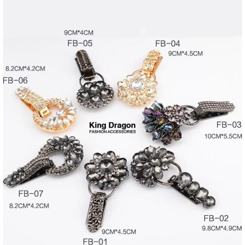 New Arrival Rhinestone Buckle For Mink Or Fur Coat Metal Decorative Buckles 1Set/Lot Black Or Gold Color KD539