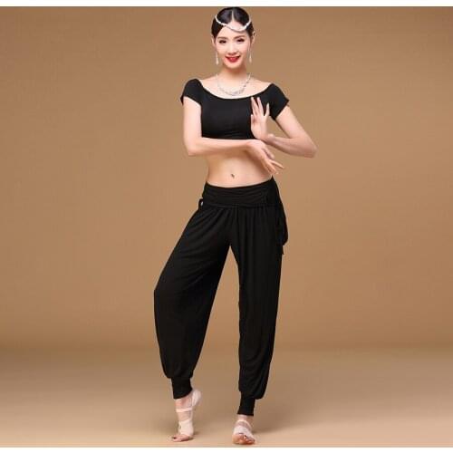 Belly Dance Clothes Modal Outfit Girls yoga Women Dance wear Trousers Practice Costume 2 pcs/Set Top and Pants
