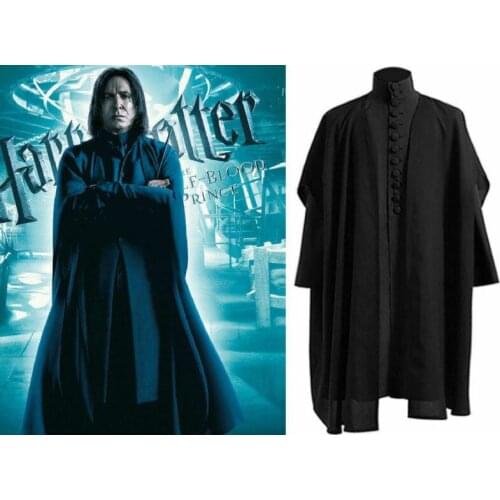 Solid Color Cape Dark Professor Severus Snape Cosplay Costumes Black Capes Jacket for Halloween